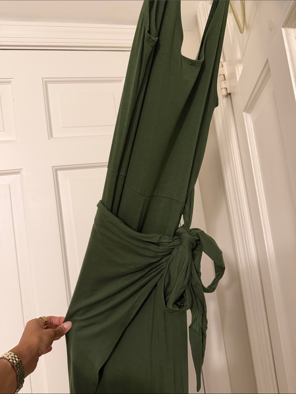 Reformation Jeans Olive Green Wrap-Style Maxi Dress - Picture 4 of 4